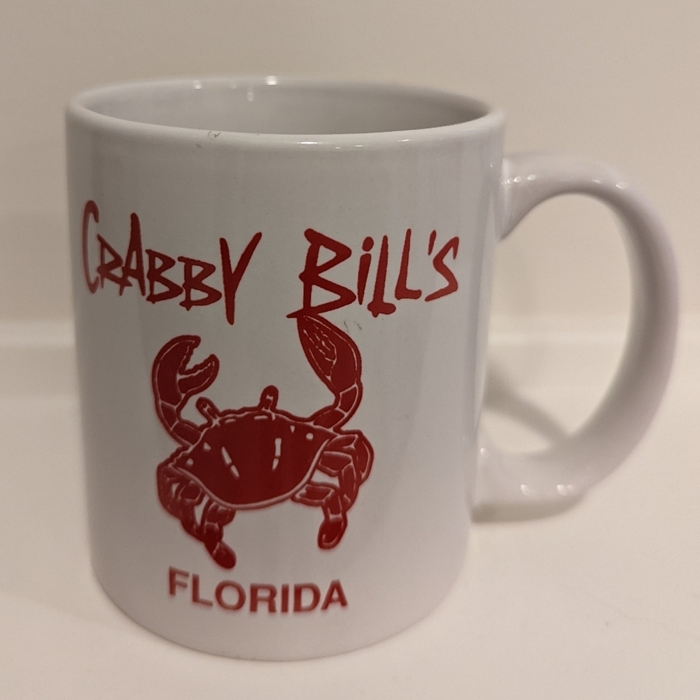 Crabby Bill's Florida White Mug with Red Design
